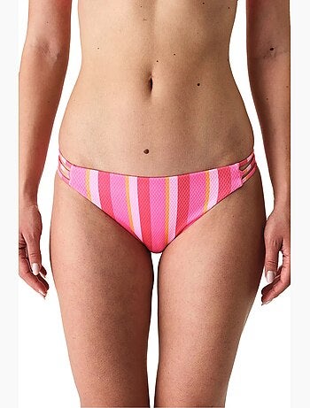 Celinda bas de bikini élégant à rayures texturées taille mi-haute penti