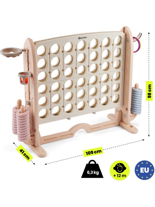 Centre de Jeux 4 en 1 en PEHD Puissance 4 Basket Anneaux et Golf Dim 109x41 cm - Kiabi Centre de Jeux 4 en 1 en PEHD Puissance 4 Basket Anneaux et Golf Dim 109x41 cm - Kiabi