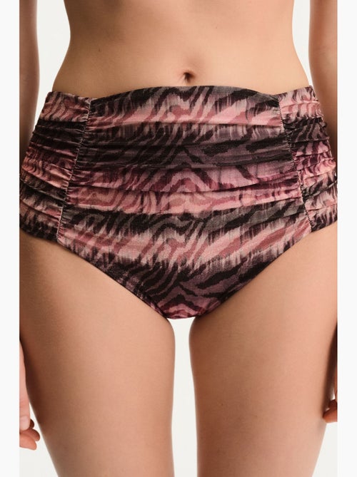 Cesira bikinibroekje met plooien, sluiting, zebra print en glans, middelhoge taille penti - Kiabi Cesira bikinibroekje met plooien, sluiting, zebra print en glans, middelhoge taille penti - Kiabi