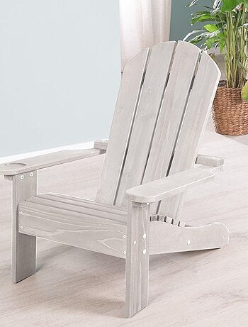 Chaise adirondack enfant en bois massif avec porte-gobelet 'Roba deck chair'