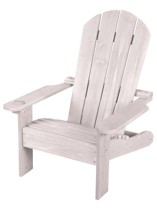 Chaise adirondack enfant en bois massif avec porte-gobelet 'Roba deck chair' - Kiabi