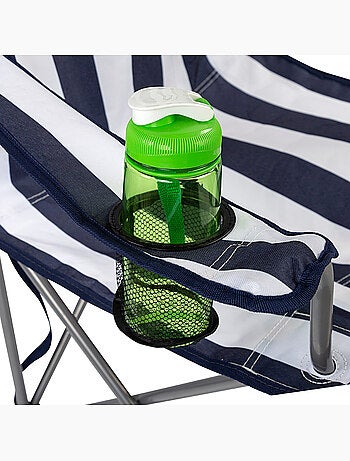 Chaise de camping pliante avec porte-gobelet aktive