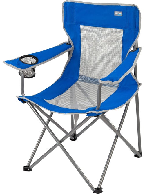 Chaise de camping pliante avec porte-gobelet et dossier respirant aktive - Kiabi