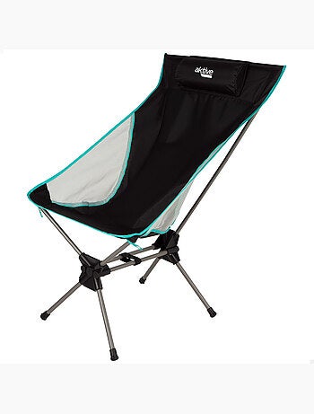 Chaise de camping pliante ultra-compacte avec coussin aktive