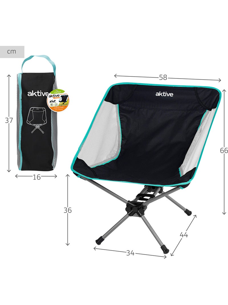 Chaise de camping pliante ultra-compacte avec sac de transport aktive Noir - Kiabi