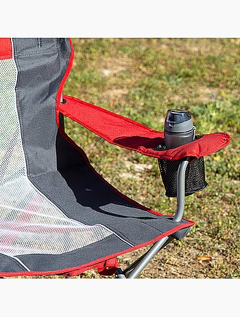 Chaise de camping pliante xl avec porte-gobelet aktive