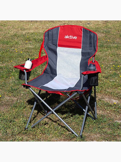Chaise de camping pliante xl avec porte-gobelet aktive - Kiabi