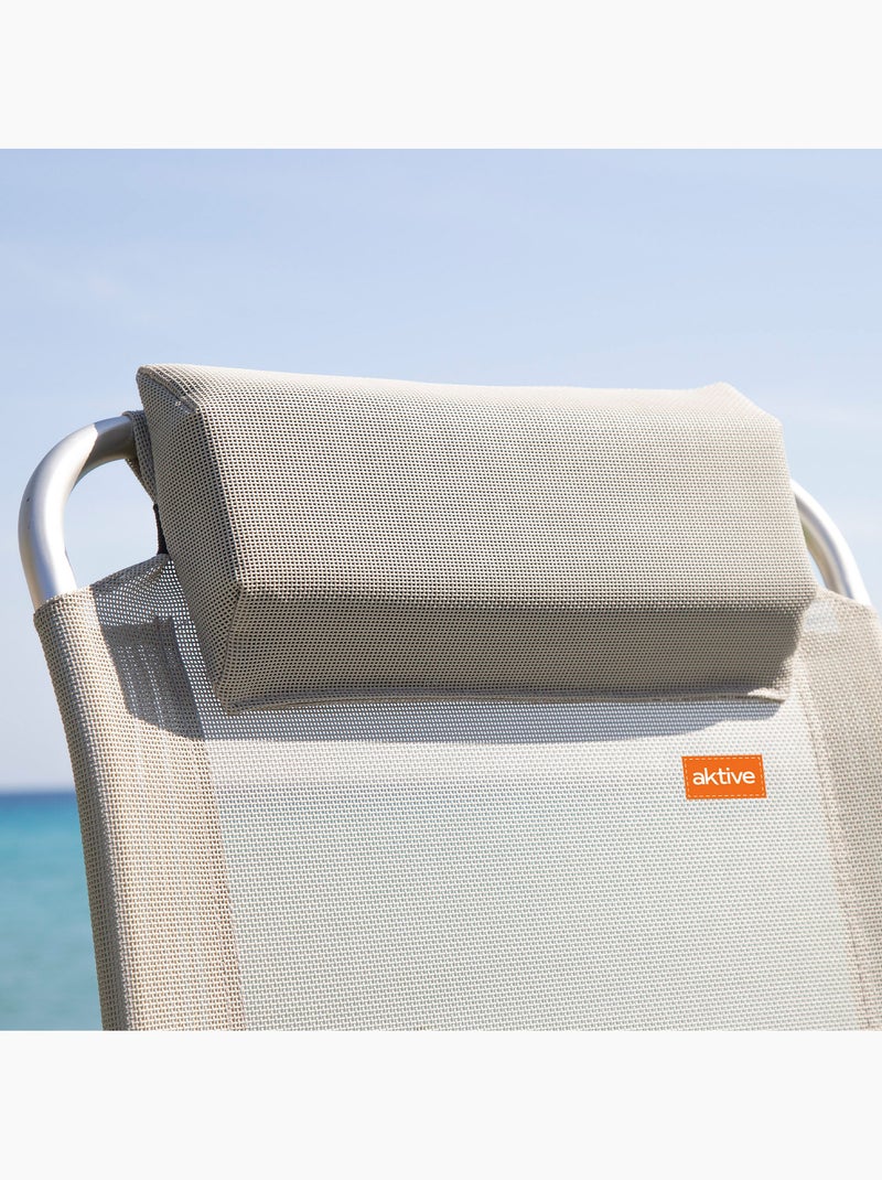 Chaise de camping pliantee anti-basculement multi-positions avec coussin aktive Gris - Kiabi