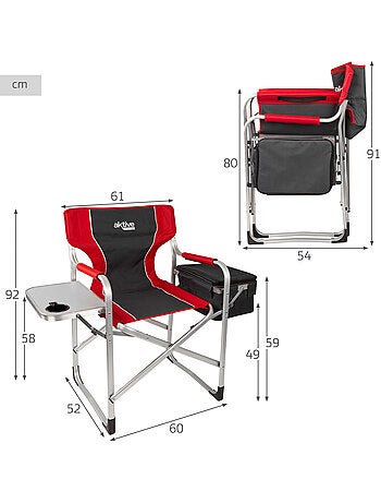 Chaise de directeur de camping avec table et sac isotherme aktive