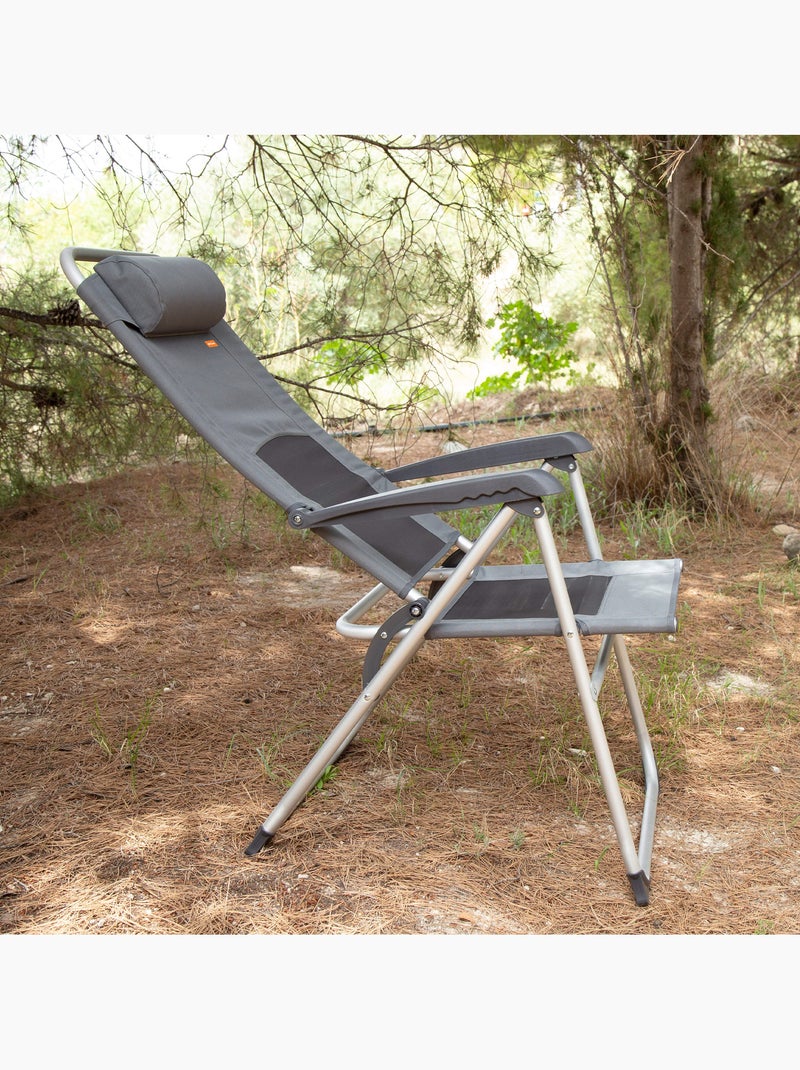 Chaise de jardin pliantee inclinable 6 positions aktive Gris - Kiabi