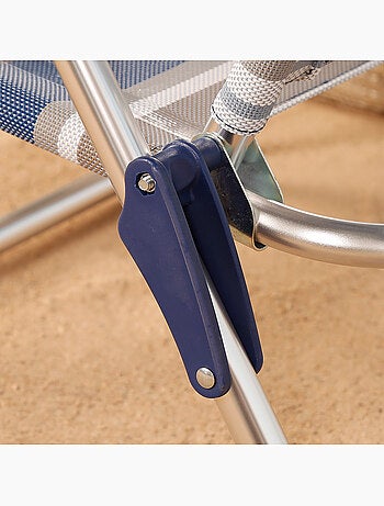 Chaise de plage basse avec dossier réglable 5 positions aktive