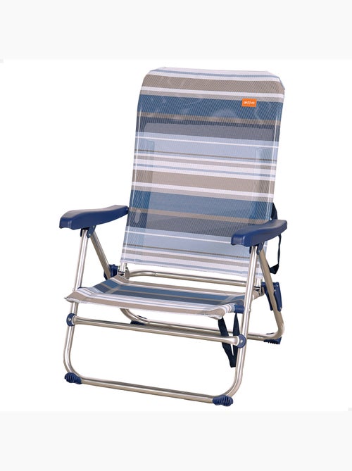 Chaise de plage basse avec dossier réglable 5 positions aktive - Kiabi