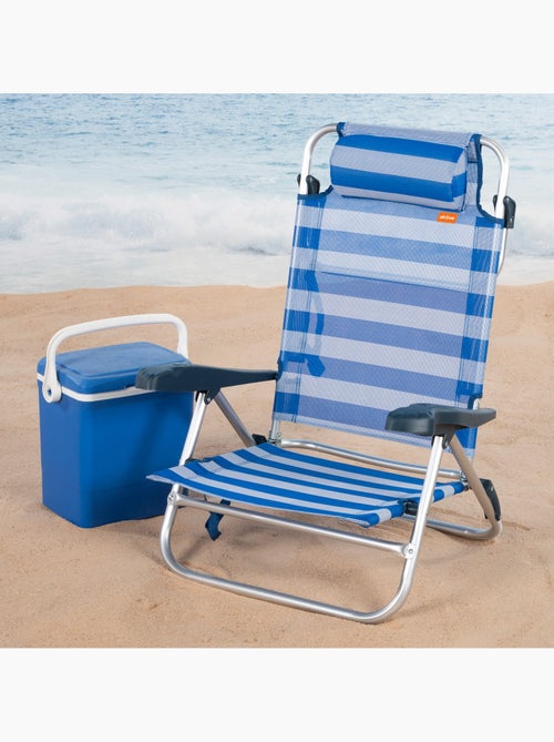 Chaise de plage pliante et inclinable 8 positions, 65x74 cm aktive - Kiabi