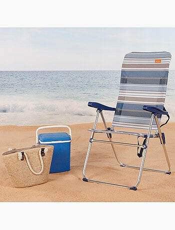 Chaise de plage pliante haute, 5 positions aktive