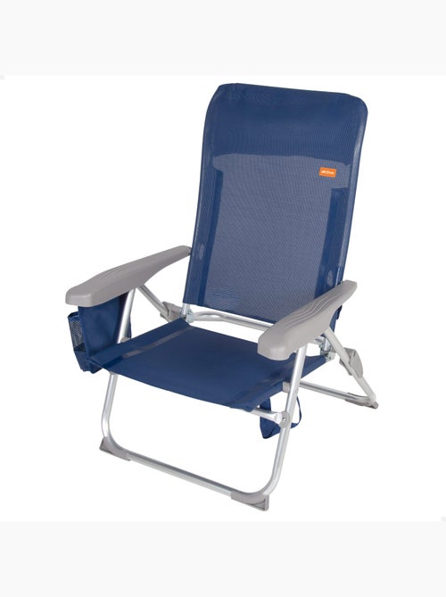 Chaise de plage pliante multi-positions mince avec coussin et poche aktive - Kiabi