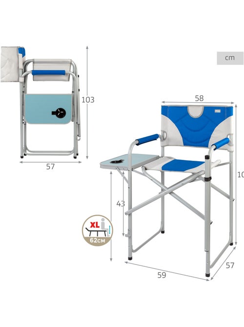 Chaise de réalisateur pliante hauteur xl aktive - Kiabi