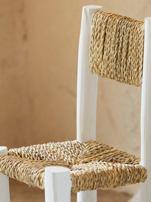 Chaise enfant bois blanc et doum - Kiabi Chaise enfant bois blanc et doum - Kiabi