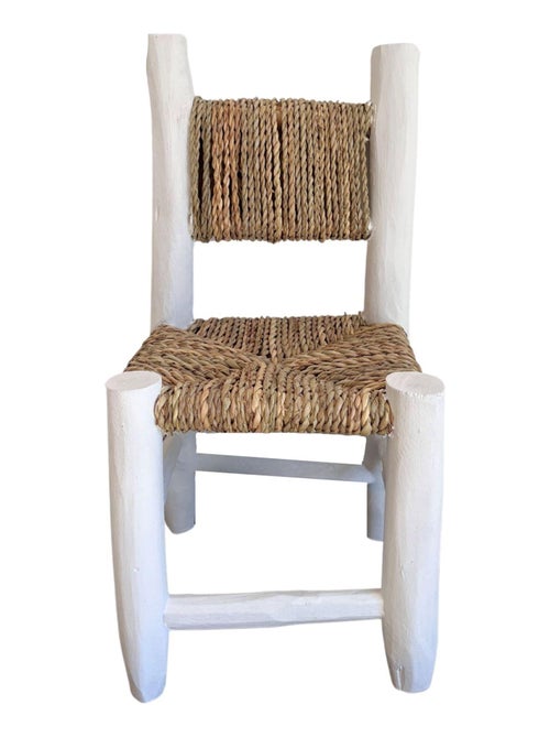 Chaise enfant bois blanc et doum - Kiabi Chaise enfant bois blanc et doum - Kiabi