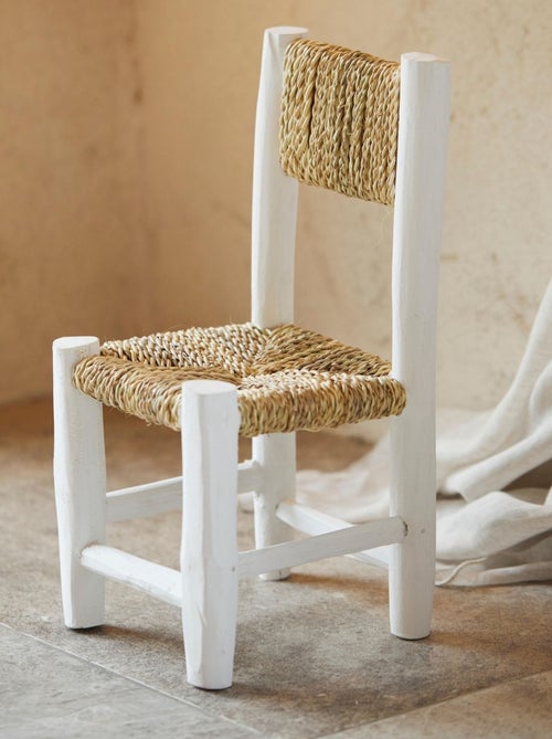 Chaise enfant bois blanc et doum - Kiabi Chaise enfant bois blanc et doum - Kiabi