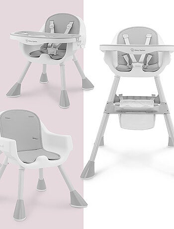 Chaise haute bébé réglable, chaise enfant - plateau double - coussin similicuir