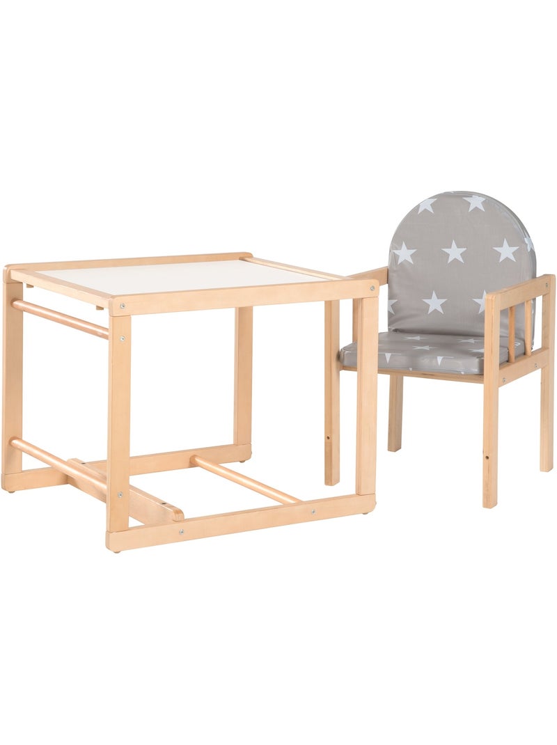 Chaise haute combinée avec coussin imperméable 'Little Stars' ROBA Bois naturel - Kiabi