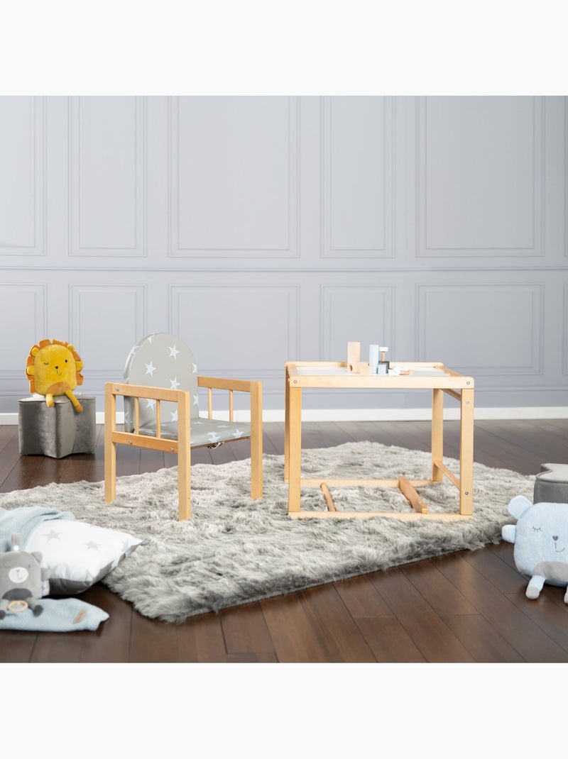 Chaise haute combinée avec coussin imperméable 'Little Stars' ROBA Bois naturel - Kiabi