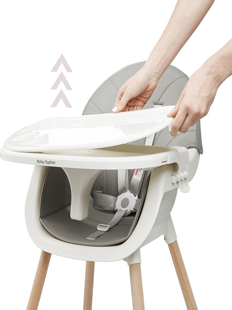 Chaise haute évolutive bois 2 niveaux max 25kg mamabrum Blanc - Kiabi