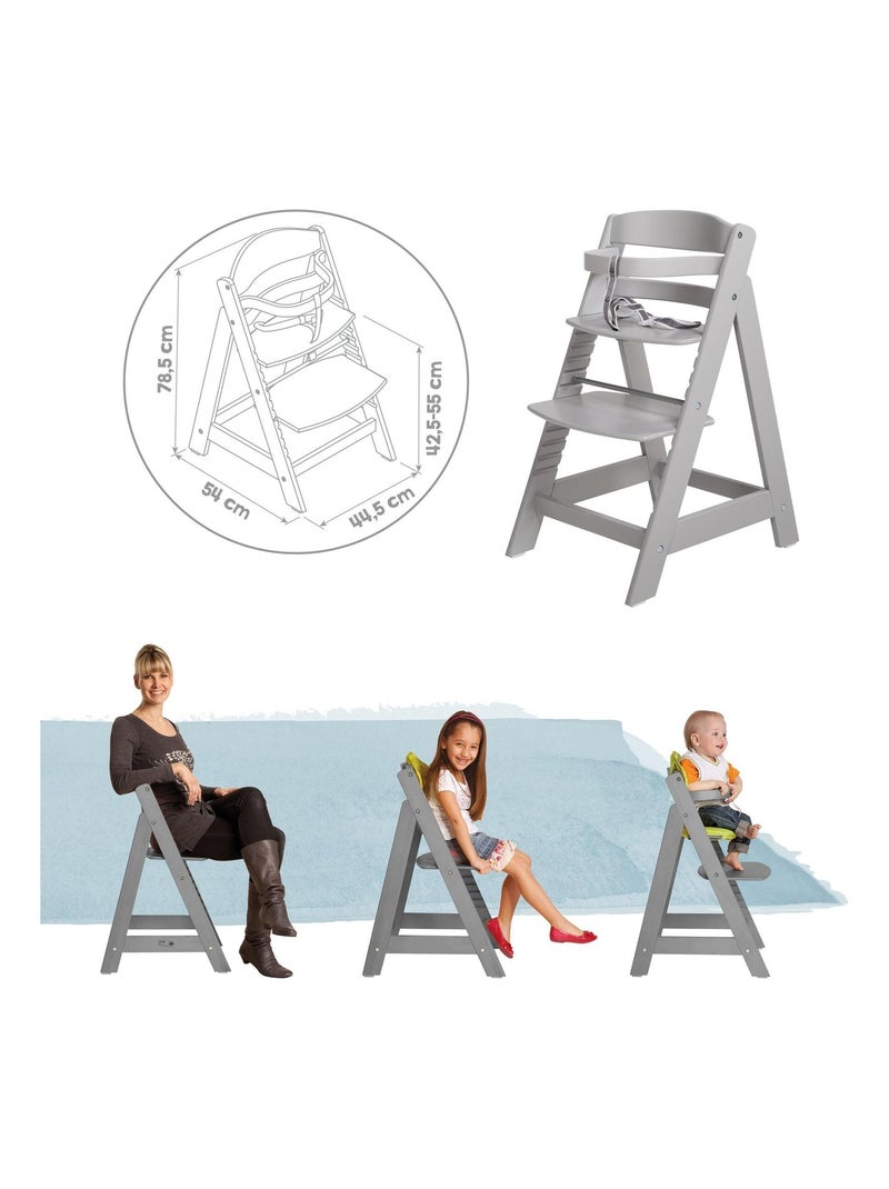 Chaise haute évolutive + Coussin réducteur en 2 pièces 'Sit Up III' ROBA Gris taupe - Kiabi
