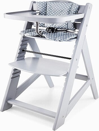 Chaise haute évolutive en bois avec plateau mamabrum