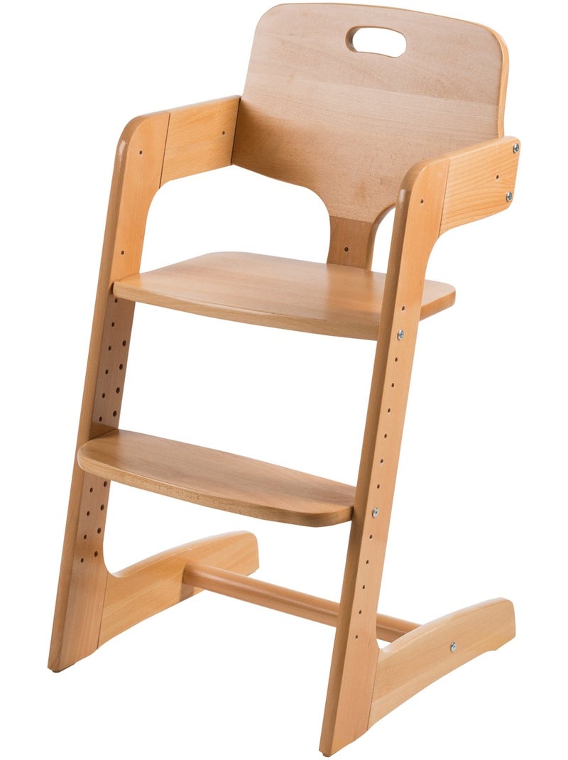 Chaise haute évolutive en bois massif 'Kid Up' ROBA Marron - Kiabi