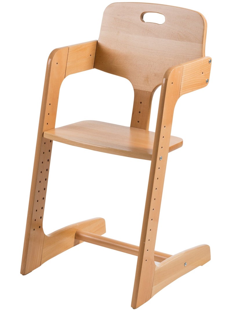 Chaise haute évolutive en bois massif 'Kid Up' ROBA Marron - Kiabi
