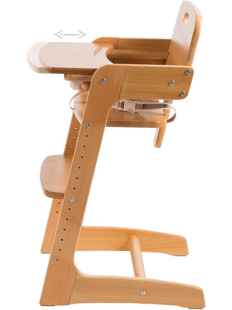 Chaise haute évolutive en bois massif 'Kid Up' ROBA Marron - Kiabi