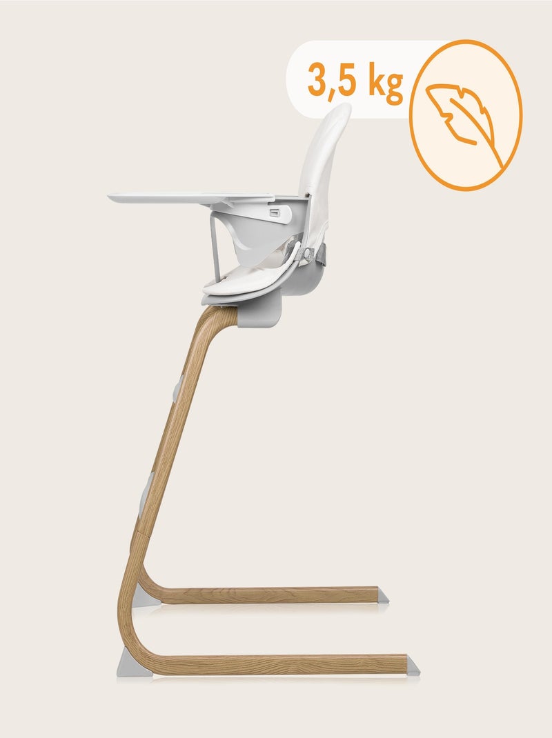 Chaise haute évolutive LIONELO Dalia - Jusqu’à 60 kg - Ultra légère Gris Marron - Kiabi