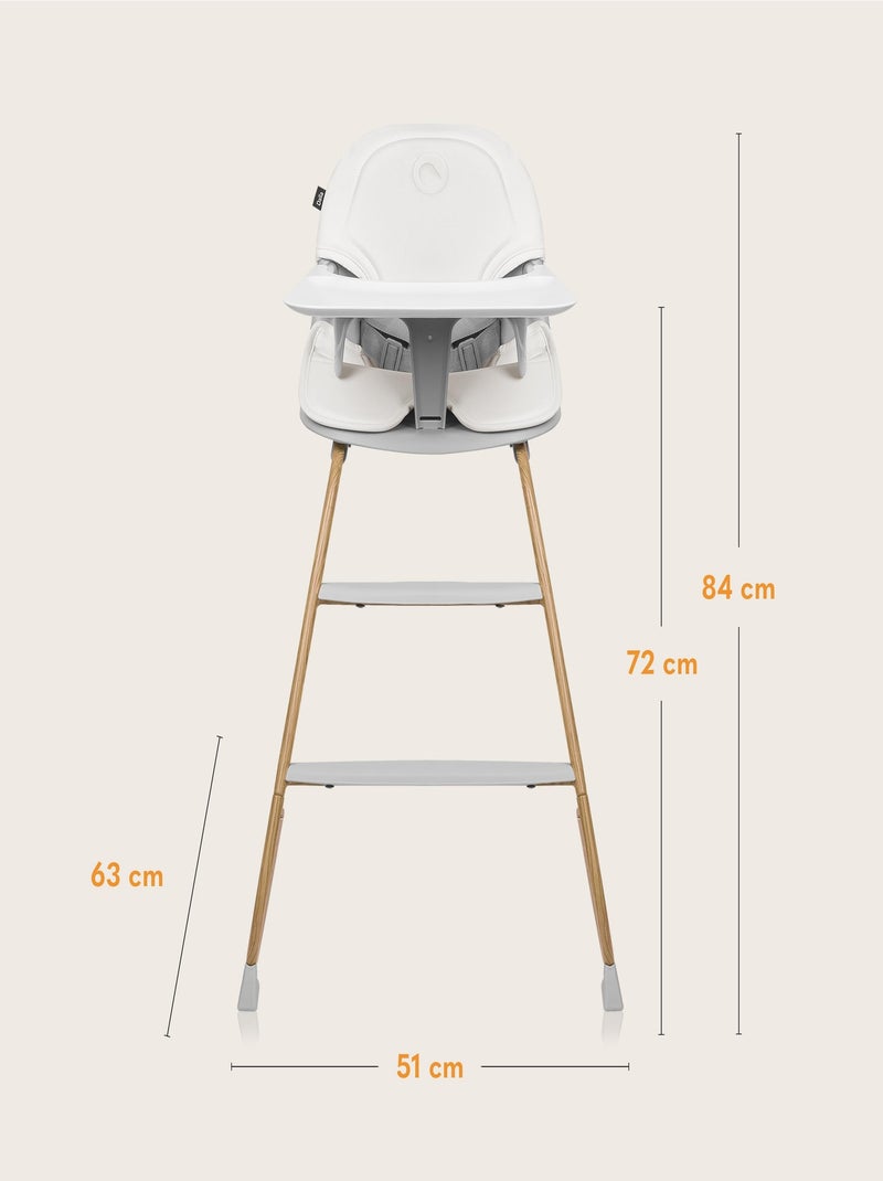 Chaise haute évolutive LIONELO Dalia - Jusqu’à 60 kg - Ultra légère Gris Marron - Kiabi