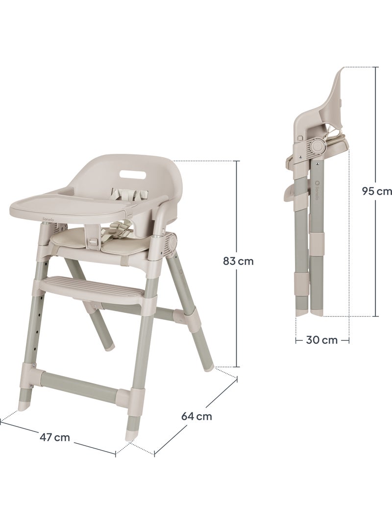 Chaise haute évolutive LIONELO Matt - Réglable hauteur - Pliage compact - Jusqu'à 110kg Beige - Kiabi
