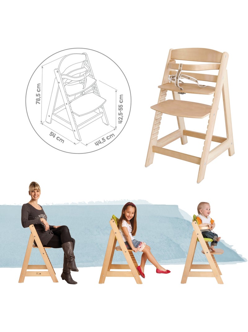 Chaise haute évolutive 'Sit Up III' + Coussin 'Little Stars' ROBA Bois naturel - Kiabi