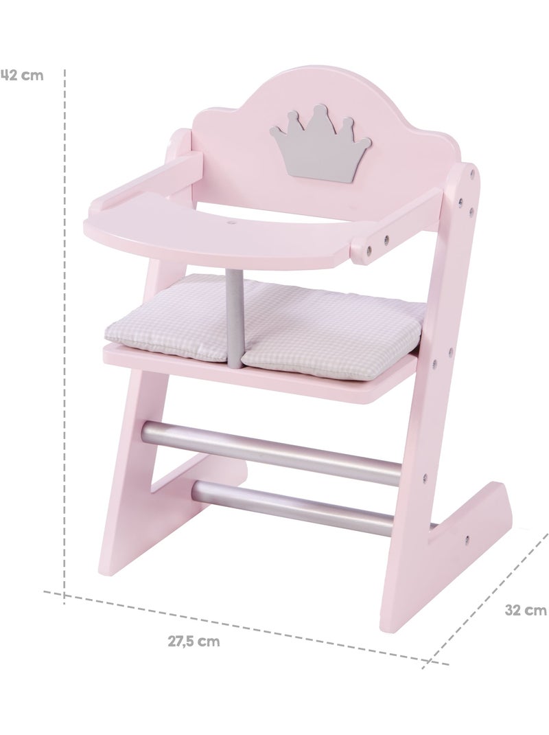 Chaise haute pour poupée en bois 'Princess Sophie' ROBA Rose poudré - Kiabi
