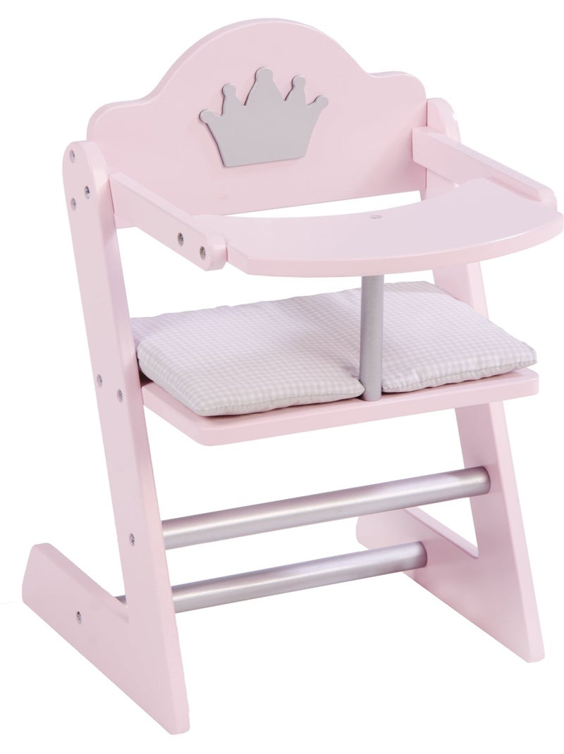 Chaise haute pour poupée en bois 'Princess Sophie' ROBA Rose poudré - Kiabi