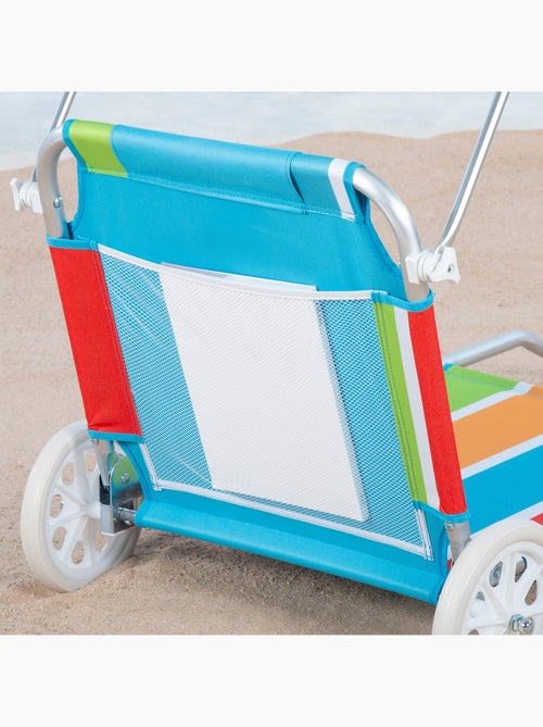Chaise longue de plage 2 en 1 avec coussin rembourré et parasol aktive - Kiabi Chaise longue de plage 2 en 1 avec coussin rembourré et parasol aktive - Kiabi