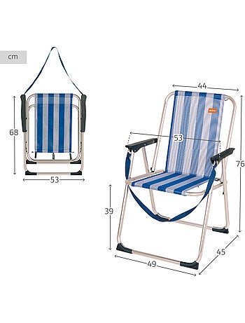 Chaise pliante fixe 44x45x76 cm aluminium aktive