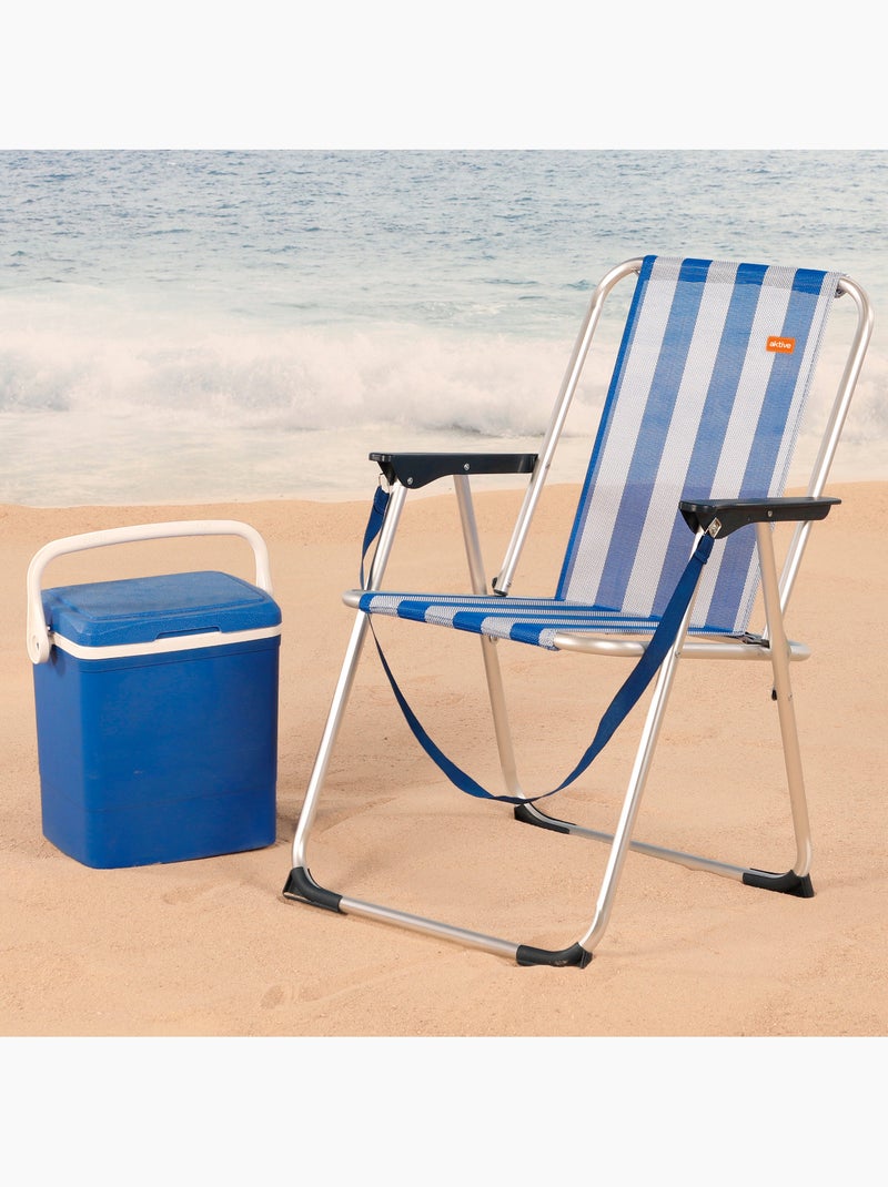 Chaise pliante fixe 44x45x76 cm aluminium aktive Bleu Blanc - Kiabi
