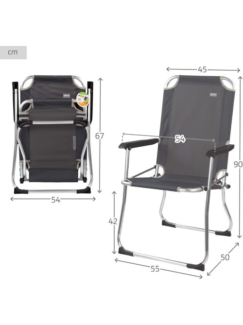 Chaise pliante fixe en aluminium aktive camping - Kiabi