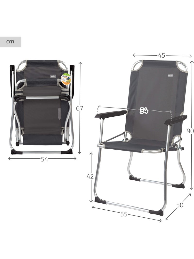 Chaise pliante fixe en aluminium aktive camping Gris - Kiabi
