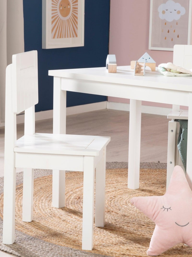 Chaise rustique pour enfant en bois 'ROBA Blanc - Kiabi