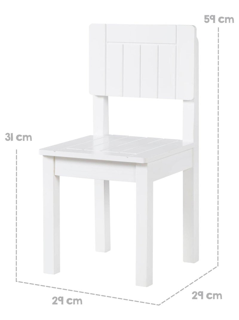 Chaise rustique pour enfant en bois 'ROBA Blanc - Kiabi
