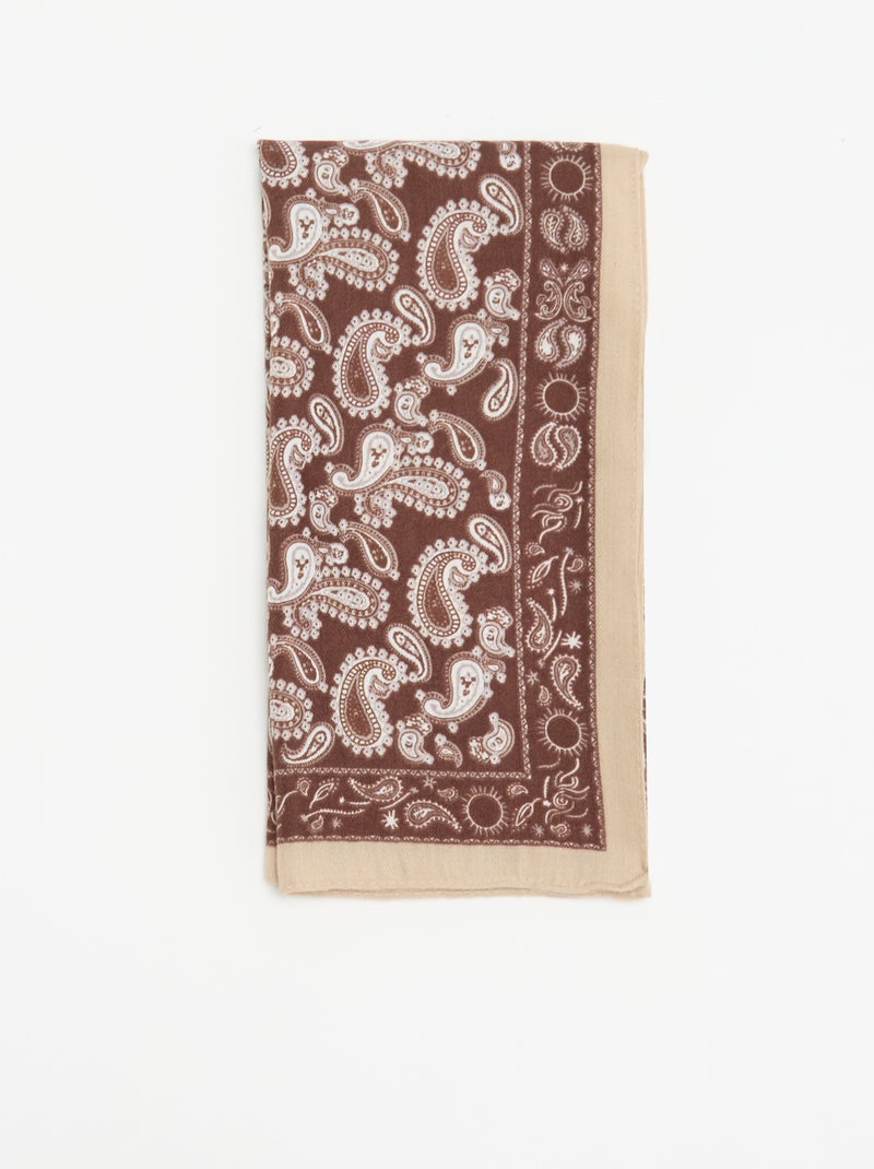 Châle imprimé bandana Marron - Kiabi