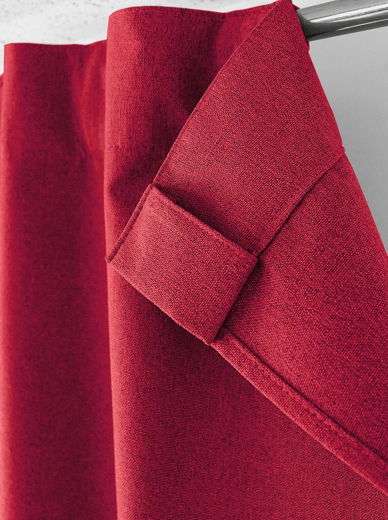 Chambray-effect verduisteringsgordijn Rood - Kiabi