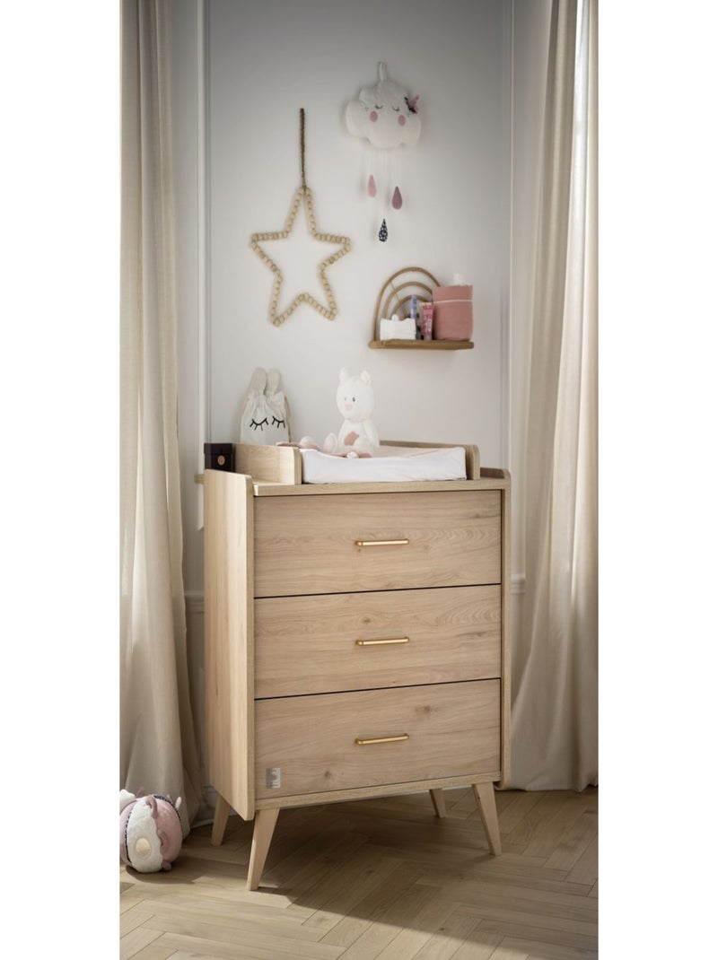 Chambre bébé complète, lit et commode à langer - sauthon Marron - Kiabi