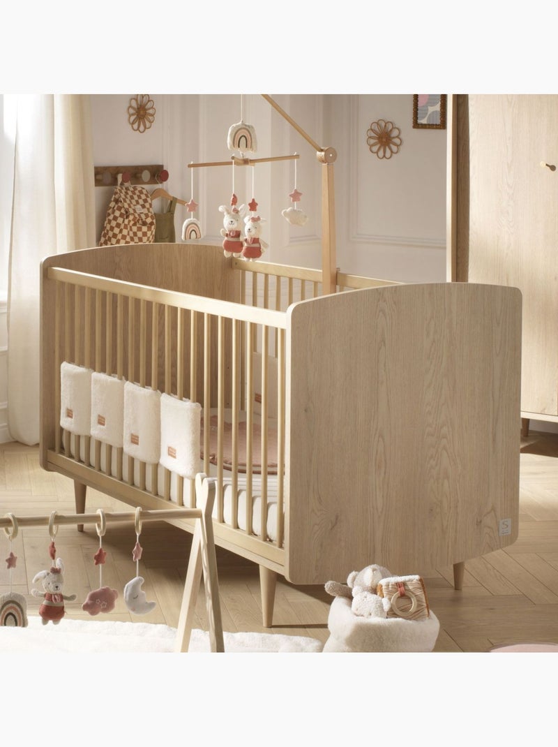 Chambre bébé duo évolutive my love, lit 140x70 évolutif et commode à langer 2 tiroirs - chêne vintag Marron - Kiabi