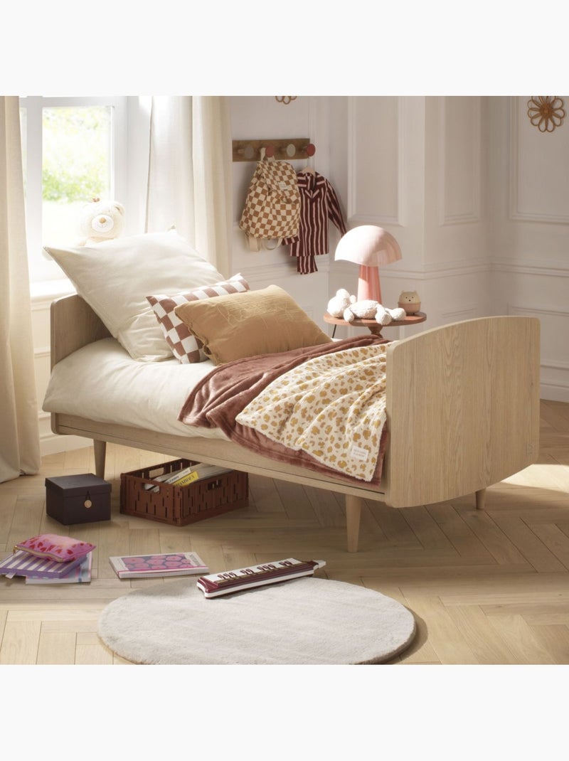 Chambre bébé duo évolutive my love, lit 140x70 évolutif et commode à langer 2 tiroirs - chêne vintag Marron - Kiabi